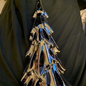 Silver Christmas Tree Candle Holder